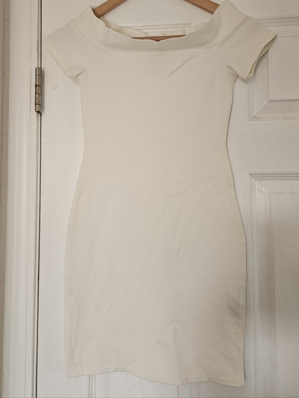 Forever 21 White Off The Shoulder Bodycon Dress Small